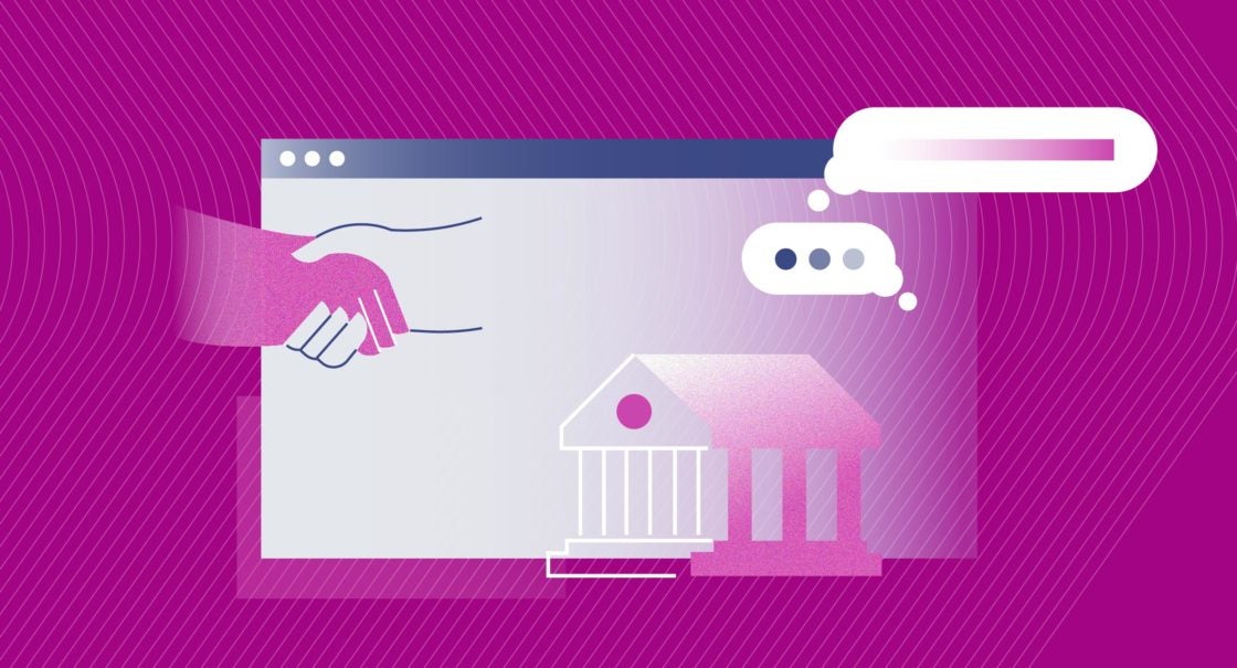 Illustration of an online banking experience interface