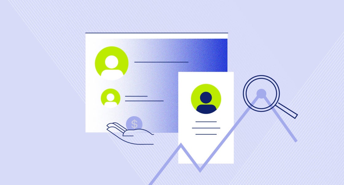 Illustration of online mortgage application software and a chart