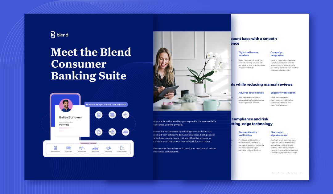 Preview of the handout "Meet the Blend Consumer Banking Suite"