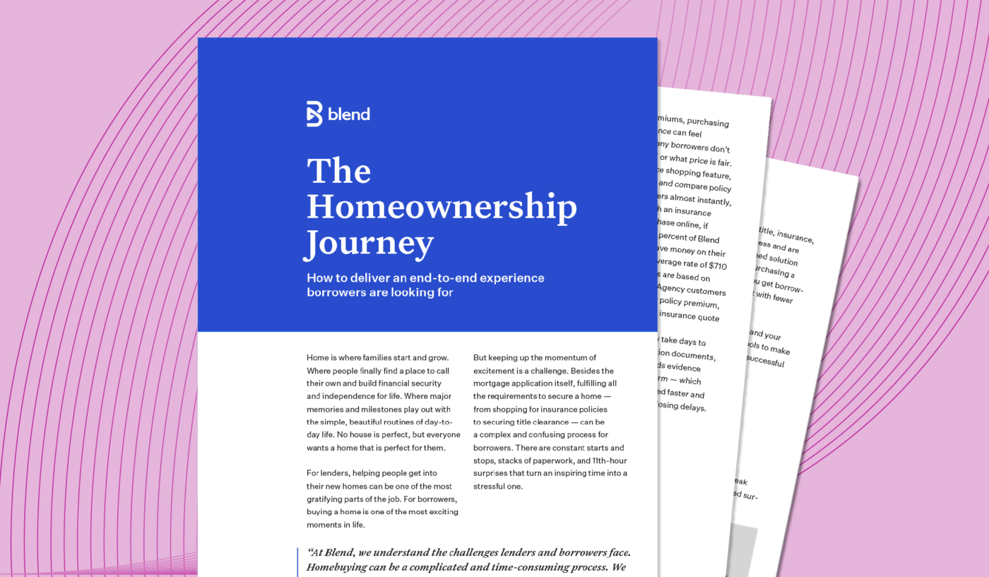 PDF preview of The homeownership journey handout on top of a pink background with circles