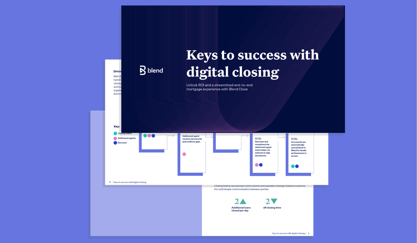 Preview of Keys to success with digital closing ebook on top of blue background