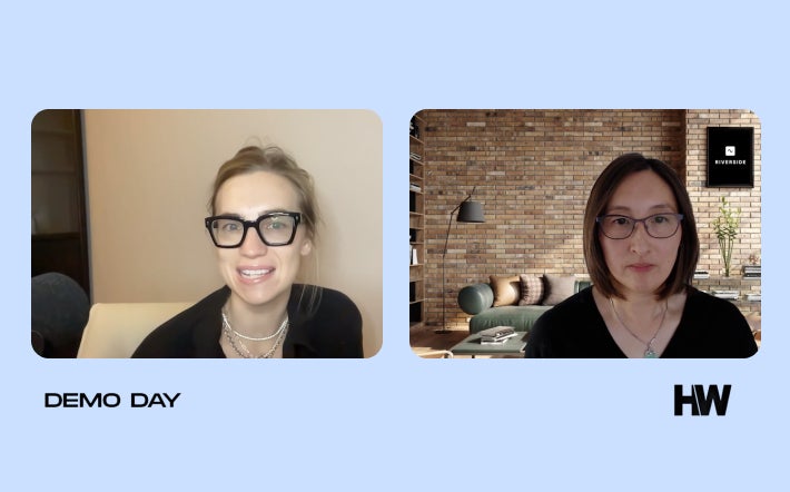 Two women in a split-screen view during a HousingWire Demo Day webinar, 