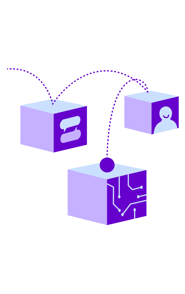 Illustration of purple building blocks