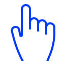 Primary blue pointer finger icon