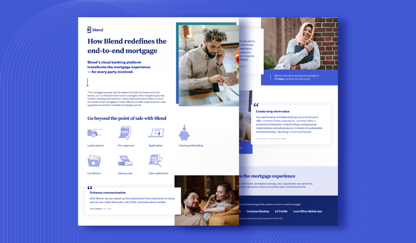 Purple card featuring preview of How Blend redefines the end-to-end mortgage infographic