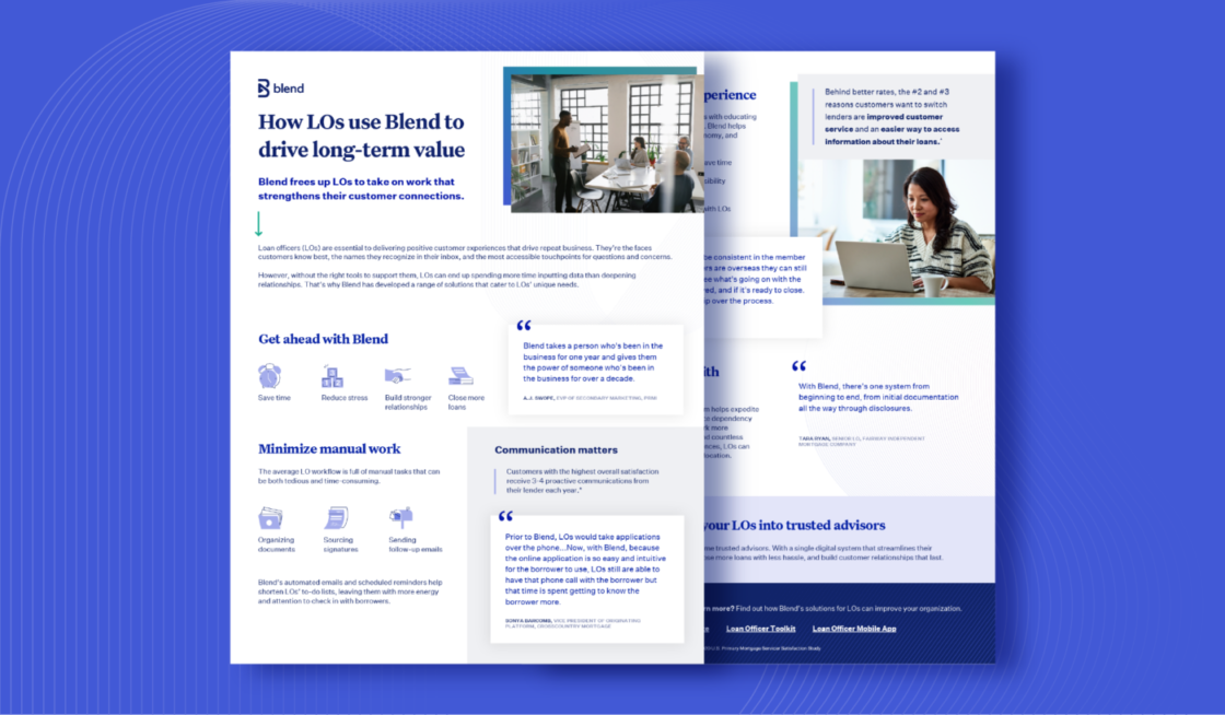 Purple rectangular card that shows preview of How LOs use blend to drive long-term value