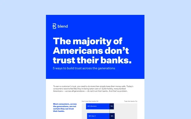 Light blue rectangular card featuring preview of CB infographic that reads The majority of Americans don't trust their banks