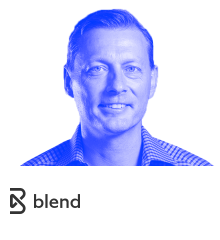 Erik Wrobel headshot with blue overlay and Blend logo