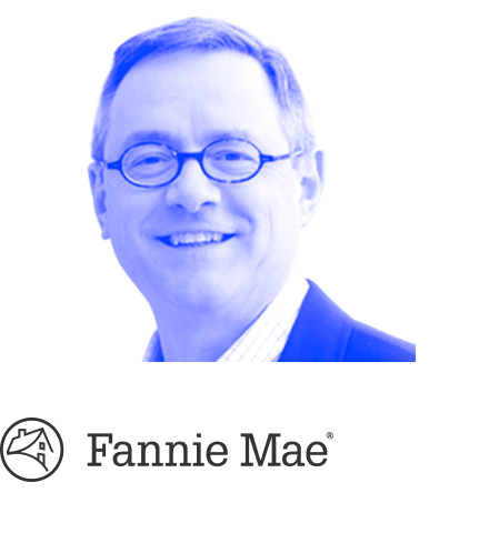 Mike Palim headshot with blue overlay and Fannie Mae logo