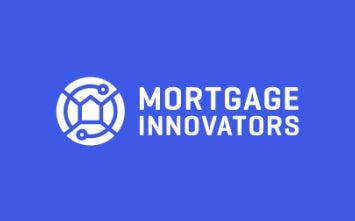 Purple rectangular card with white text and logo for Mortgage Innovators on it