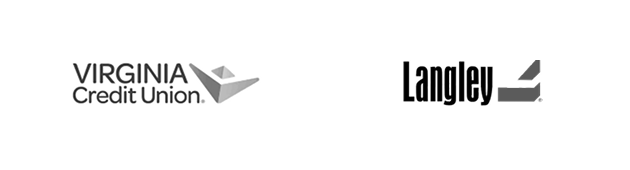 Virginia Credit Union and Langley Credit Union logos black and white