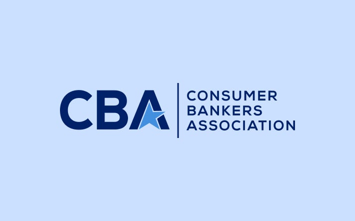 Consumer Bankers association Logo on light blue background