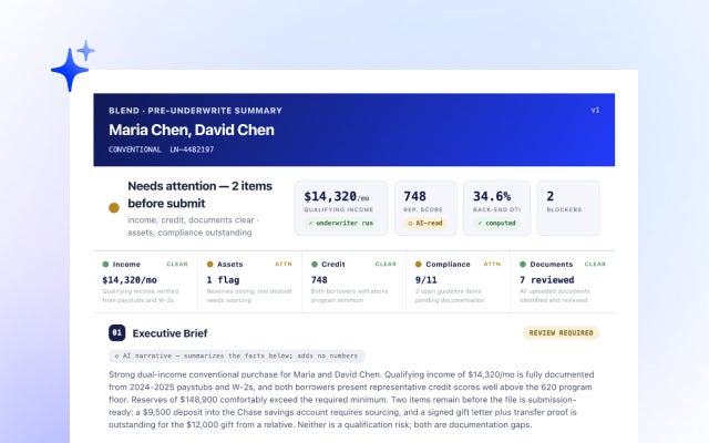 Resource card of Autopilot's pre-underwrite summary.